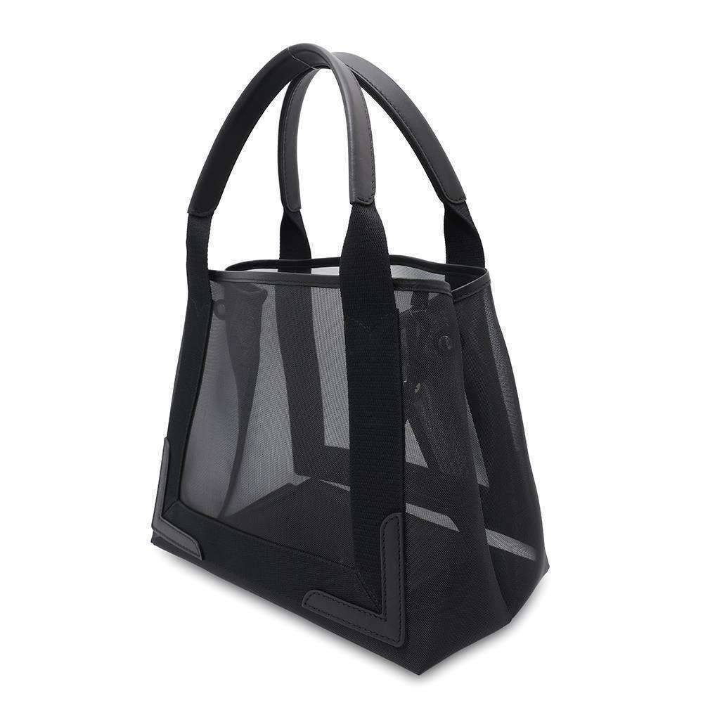 Balenciaga Tote Bag Navy Blue Cabas Clutch Mesh Black - Picture 2 of 12